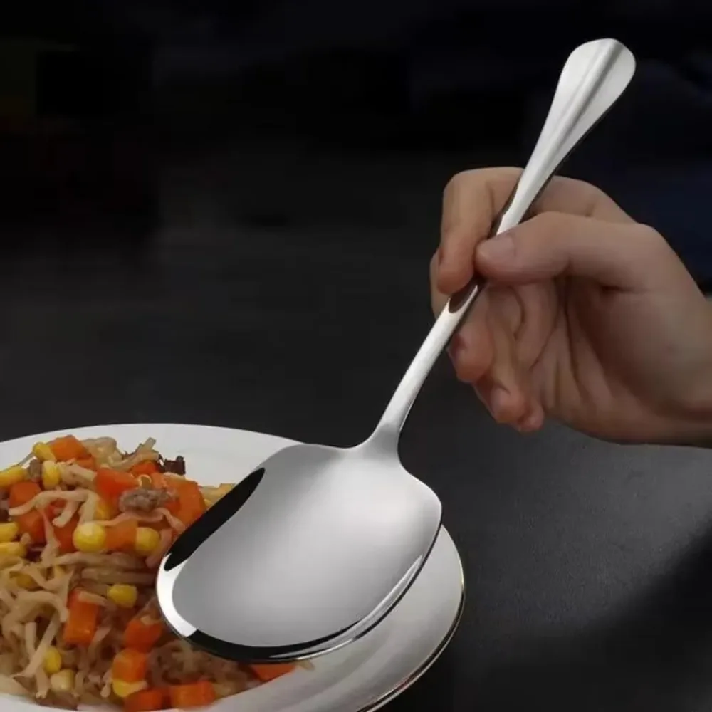 Kitchen Appliances Large - Großer Edelstahl-Reislöffel aus Edelstahl, ergonomischer Servierlöffel
