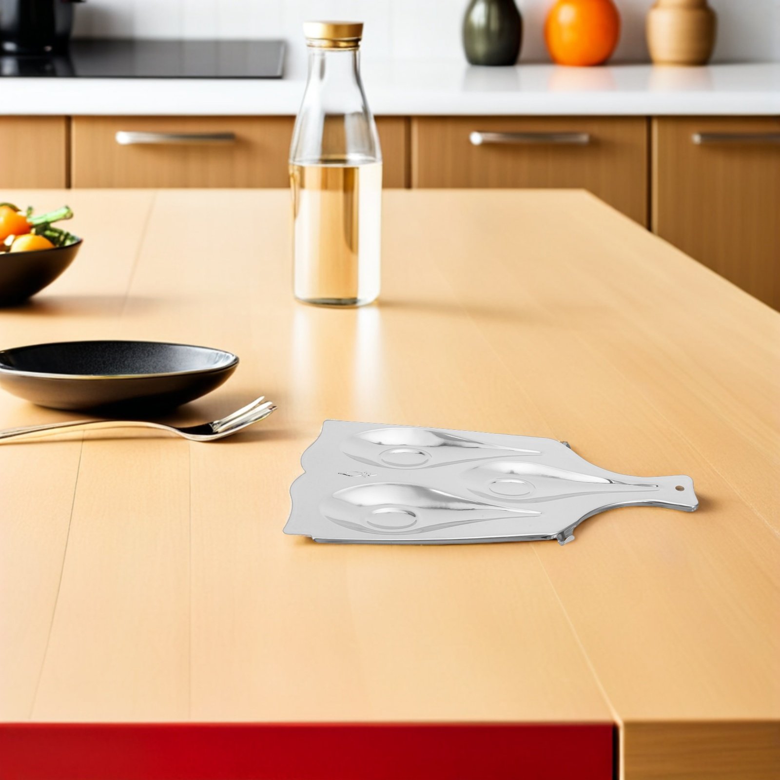 Kitchen Appliances Rack - Edelstahl-Löffelablage mit drei Fächern für die
