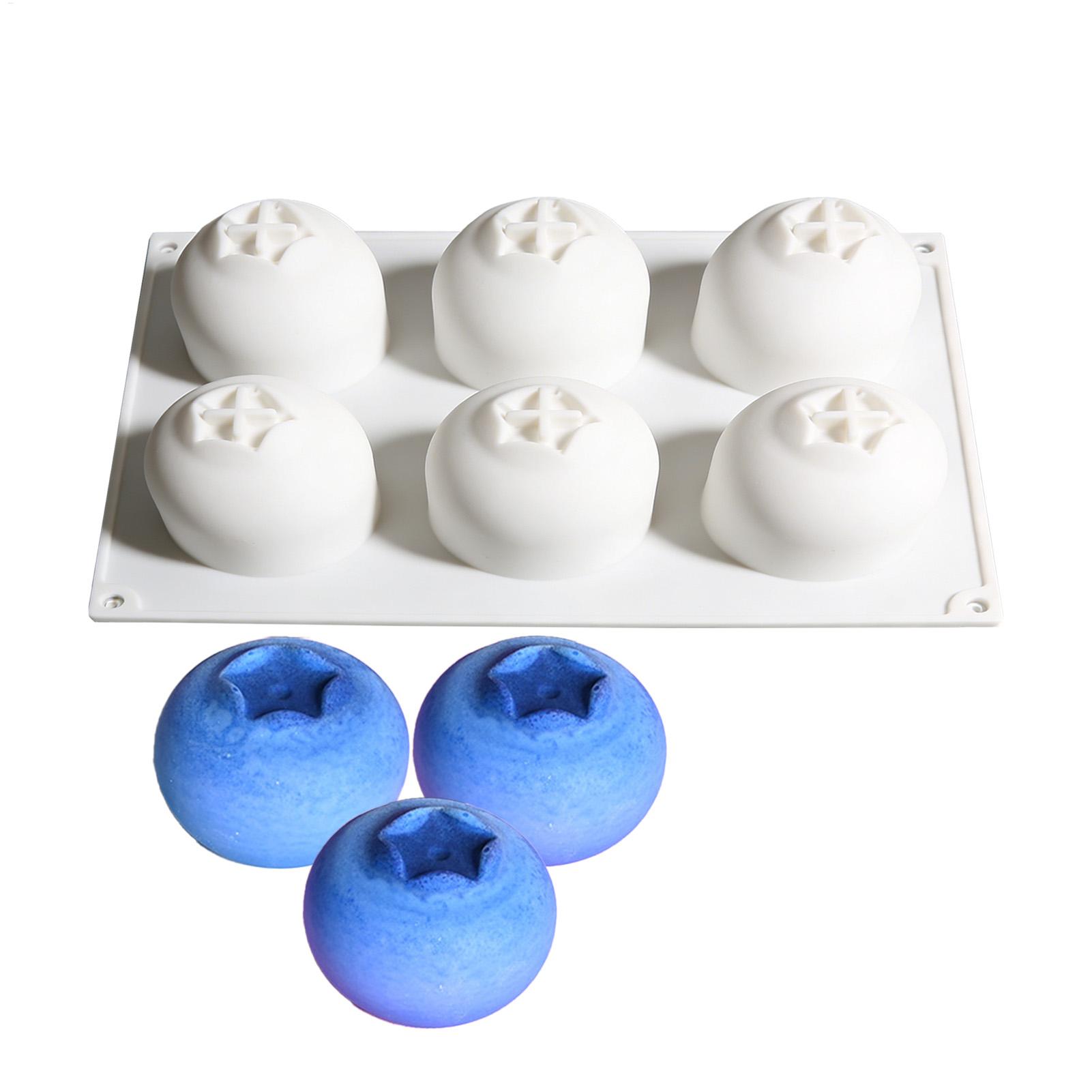Kitchen Appliances For Baking - 6-fach Blaubeer-Mousse-Kuchen-Backform, Küchen-Silikonform in Fruchtform für