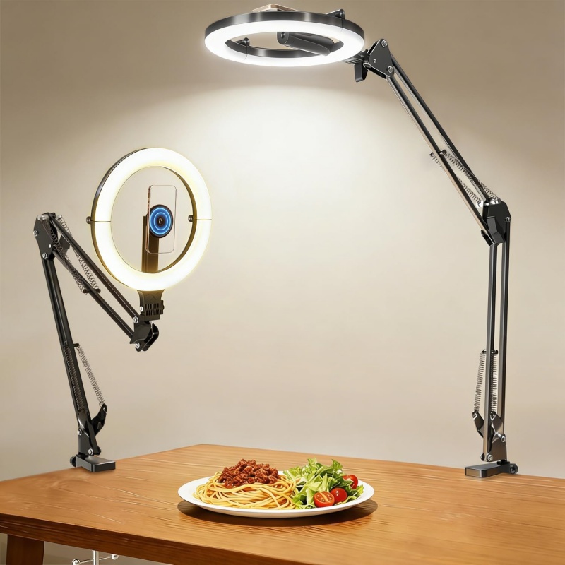 Kitchen Appliances Video - Magnetische Overhead-Telefonhalterung mit 10-Zoll-Ringlicht, 5000 mAh