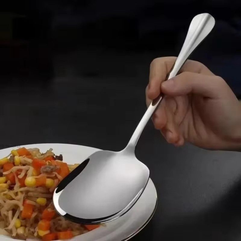 Kitchen Appliances Large - Großer Edelstahl-Reislöffel aus Edelstahl, ergonomischer Servierlöffel