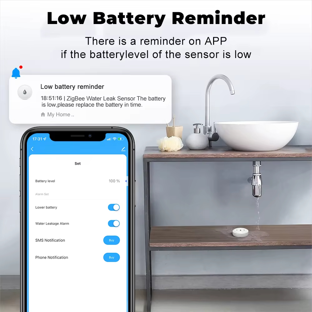 ZigBee Smart Wasserleck-Sensor – Kitchen Appliances Video Bewertung und Preis