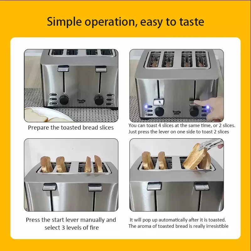 Kommerzieller 4-Scheiben-Toast – Toaster 4 Slice Bewertung und Preis